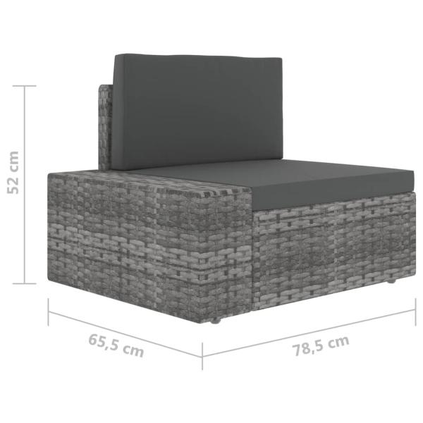 10-tlg. Garten-Lounge-Set Poly Rattan Grau