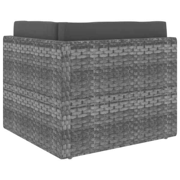 10-tlg. Garten-Lounge-Set Poly Rattan Grau
