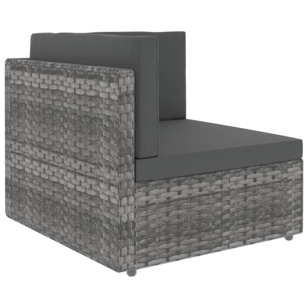 10-tlg. Garten-Lounge-Set Poly Rattan Grau