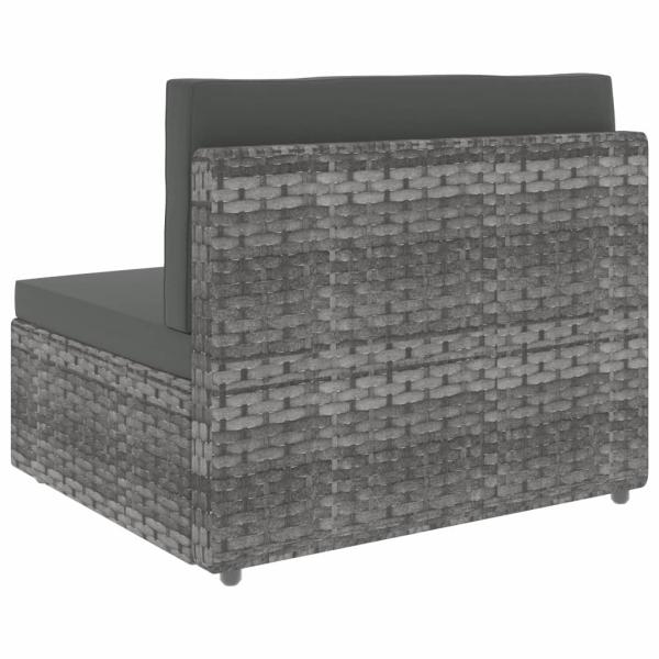 10-tlg. Garten-Lounge-Set Poly Rattan Grau