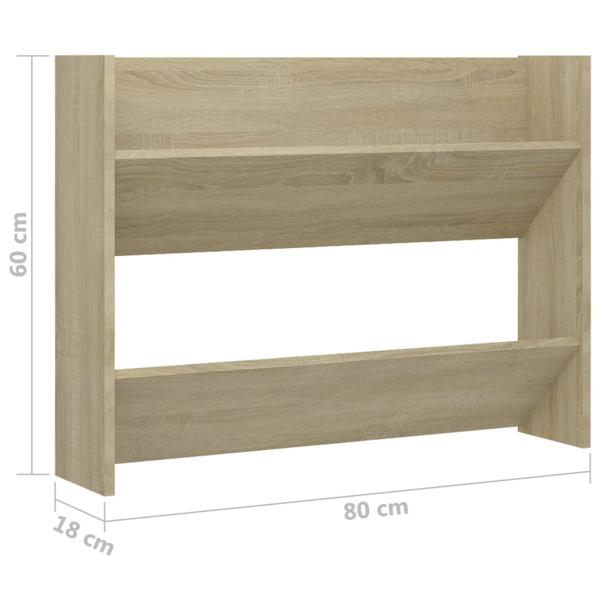 Wand-Schuhschränke 2 Stk. Sonoma-Eiche 80x18x60cm Holzwerkstoff