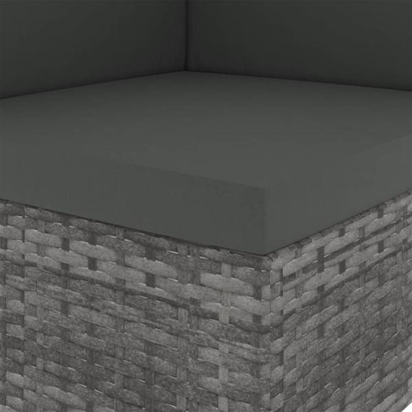 Modulares 2-Sitzer-Sofa Poly Rattan Grau