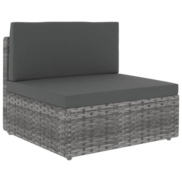 ARDEBO.de - Modulares Mittelsofa Poly Rattan Grau