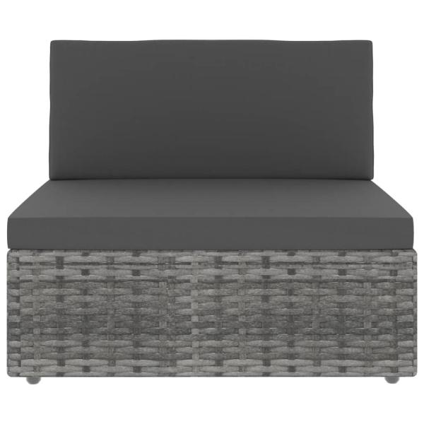 Modulares Mittelsofa Poly Rattan Grau