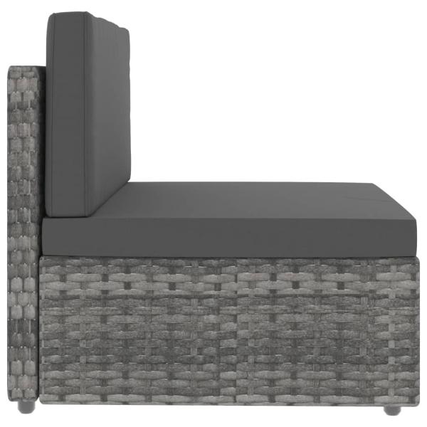 Modulares Mittelsofa Poly Rattan Grau