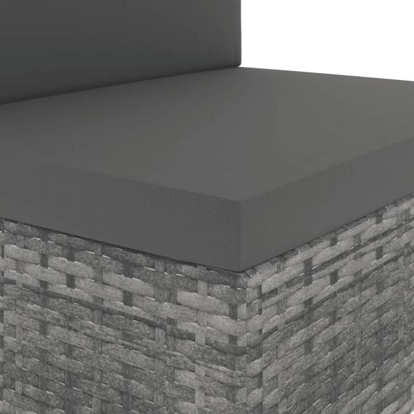 Modulares Mittelsofa Poly Rattan Grau