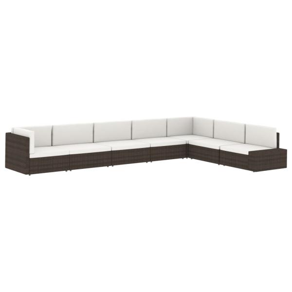 Modulares Mittelsofa Poly Rattan Grau