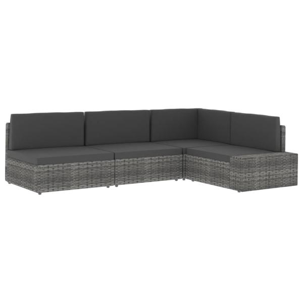 Modulares Mittelsofa Poly Rattan Grau