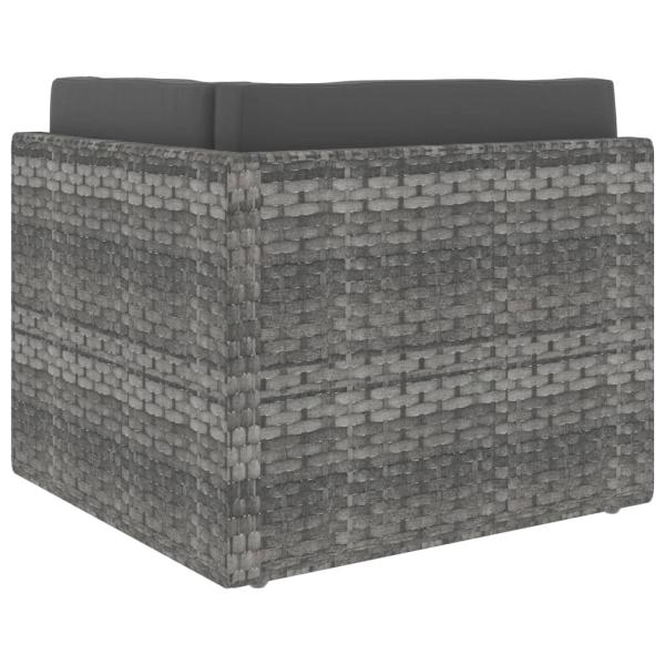 7-tlg. Garten-Lounge-Set Poly Rattan Grau
