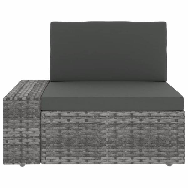 7-tlg. Garten-Lounge-Set Poly Rattan Grau