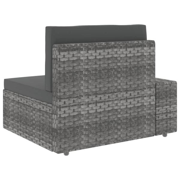 7-tlg. Garten-Lounge-Set Poly Rattan Grau