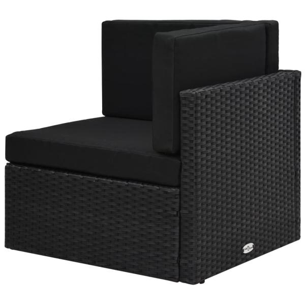 9-tlg. Garten-Lounge-Set Poly Rattan Schwarz