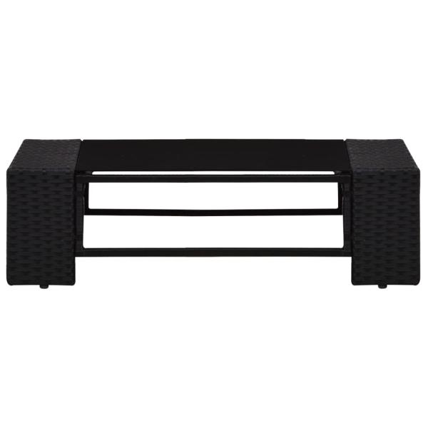 9-tlg. Garten-Lounge-Set Poly Rattan Schwarz