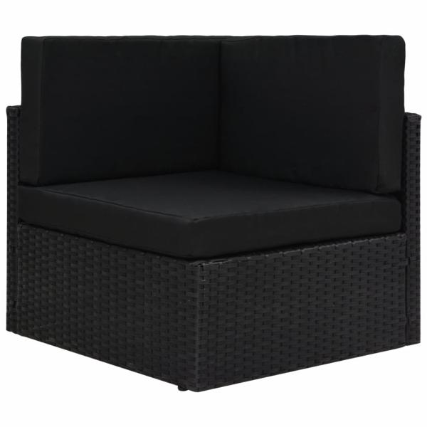 9-tlg. Garten-Lounge-Set Poly Rattan Schwarz