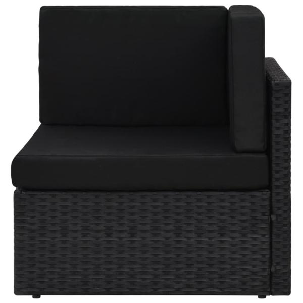 9-tlg. Garten-Lounge-Set Poly Rattan Schwarz