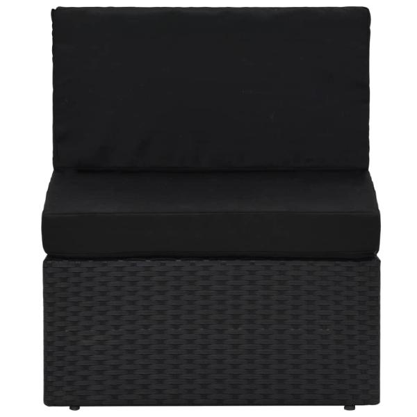 14-tlg. Garten-Lounge-Set mit Kissen Schwarz Poly Rattan