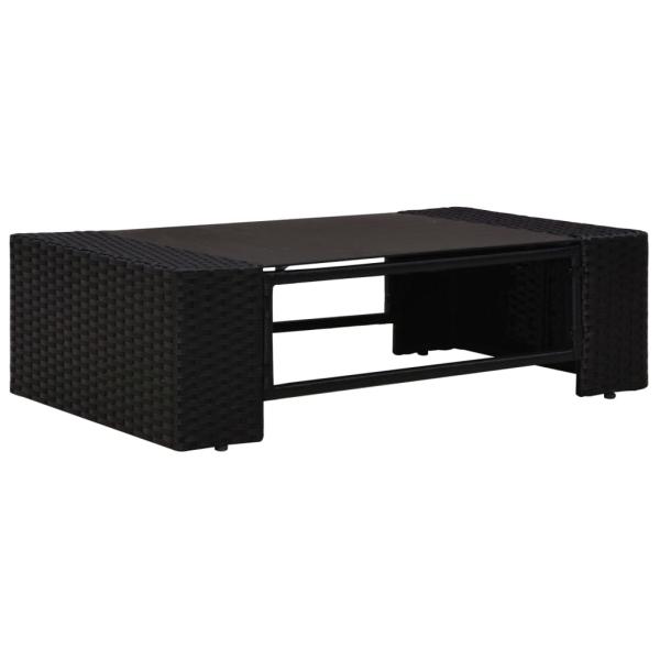 14-tlg. Garten-Lounge-Set mit Kissen Schwarz Poly Rattan