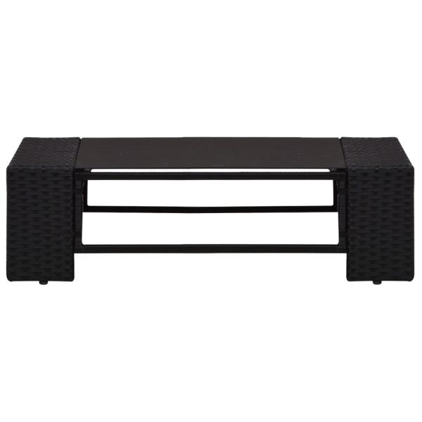 14-tlg. Garten-Lounge-Set mit Kissen Schwarz Poly Rattan