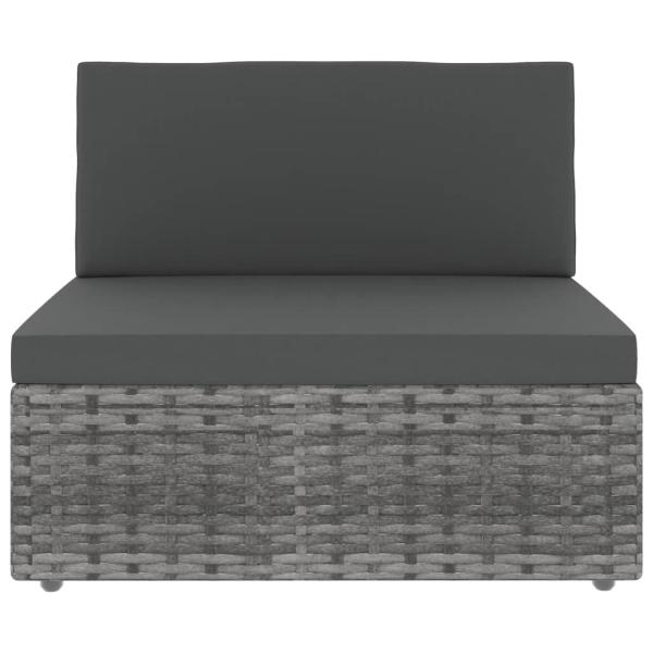 8-tlg. Garten-Lounge-Set Poly Rattan Grau