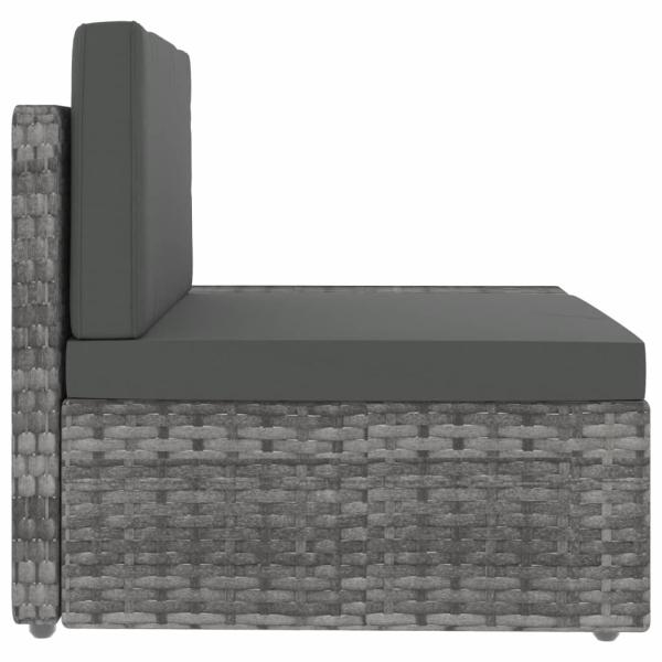 8-tlg. Garten-Lounge-Set Poly Rattan Grau
