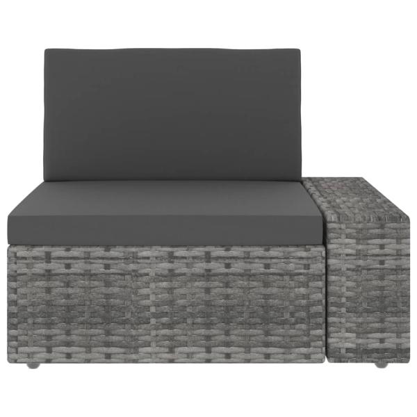 8-tlg. Garten-Lounge-Set Poly Rattan Grau