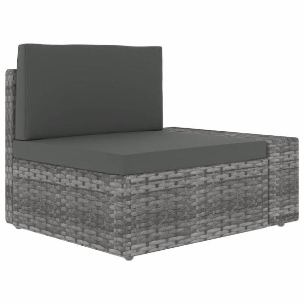 8-tlg. Garten-Lounge-Set Poly Rattan Grau