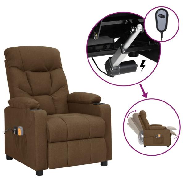 ARDEBO.de - Massagesessel Elektrisch Braun Stoff