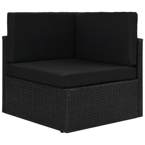 ARDEBO.de - Modulares Sofa-Eckteil Poly Rattan Schwarz