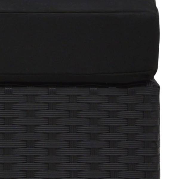 Modulares Sofa-Eckteil Poly Rattan Schwarz
