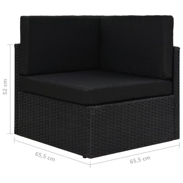 Modulares Sofa-Eckteil Poly Rattan Schwarz