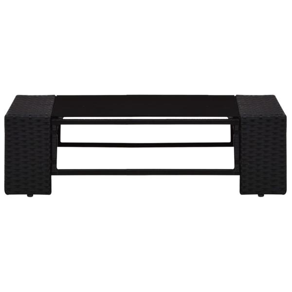 10-tlg. Garten-Lounge-Set mit Kissen Schwarz Poly Rattan