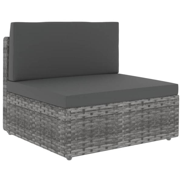 10-tlg. Garten-Lounge-Set Poly Rattan Grau