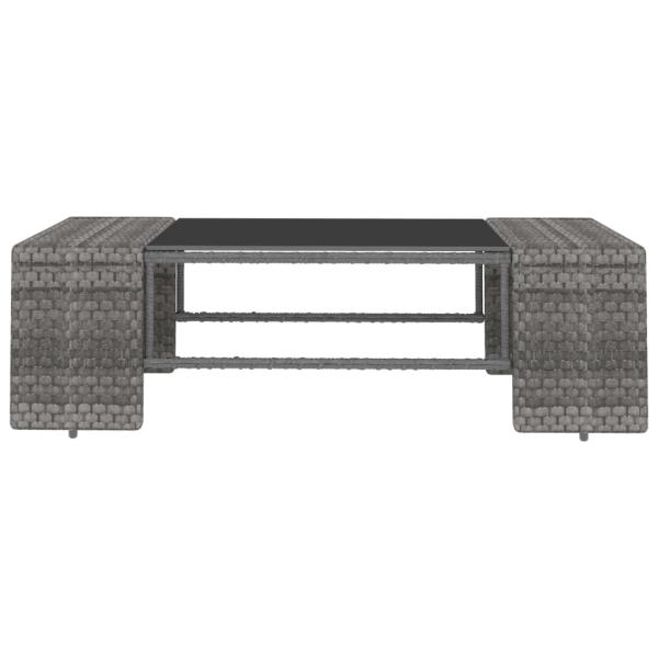10-tlg. Garten-Lounge-Set Poly Rattan Grau