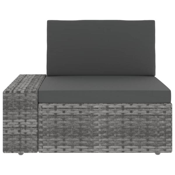 10-tlg. Garten-Lounge-Set Poly Rattan Grau