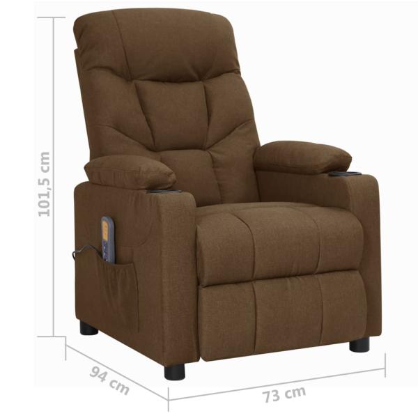 Massagesessel mit Aufstehhilfe Braun Stoff