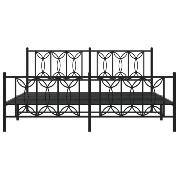 Metallbett ohne Matratze mit Fußteil Schwarz 180x200 cm