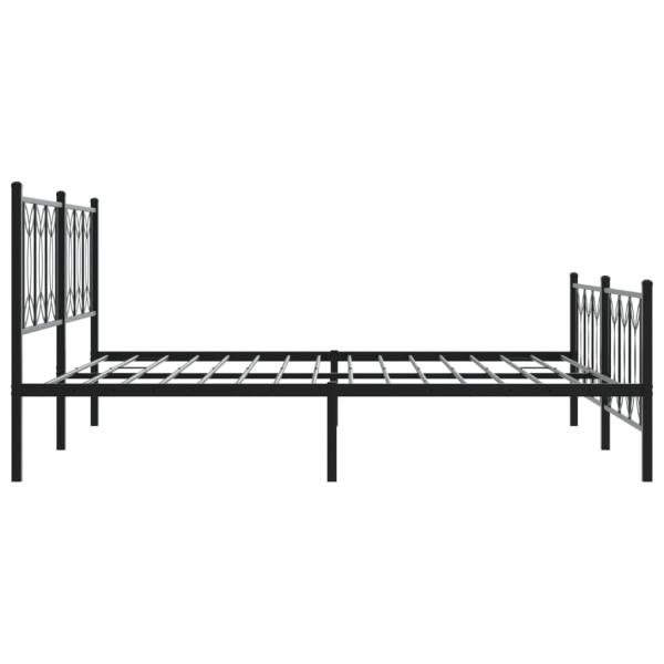Metallbett ohne Matratze mit Fußteil Schwarz 180x200 cm