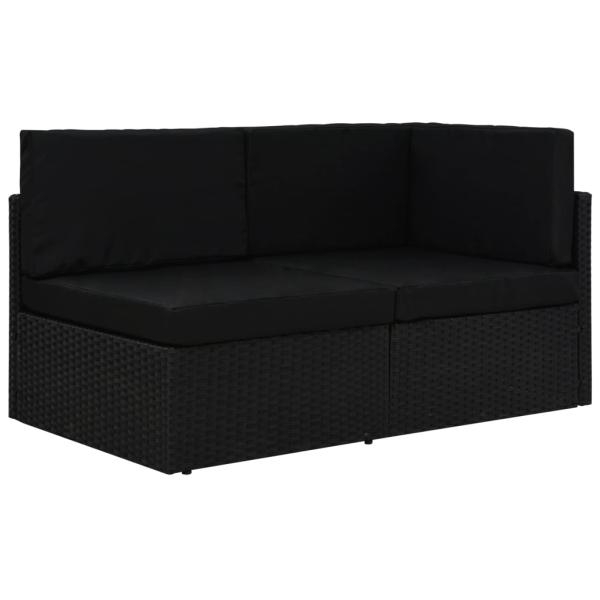 ARDEBO.de - Modulares 2-Sitzer-Sofa Poly Rattan Schwarz