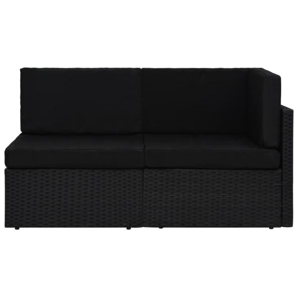Modulares 2-Sitzer-Sofa Poly Rattan Schwarz
