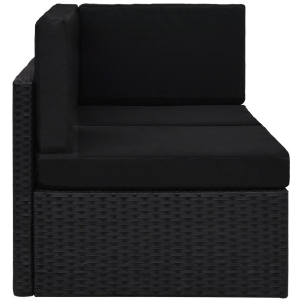 Modulares 2-Sitzer-Sofa Poly Rattan Schwarz