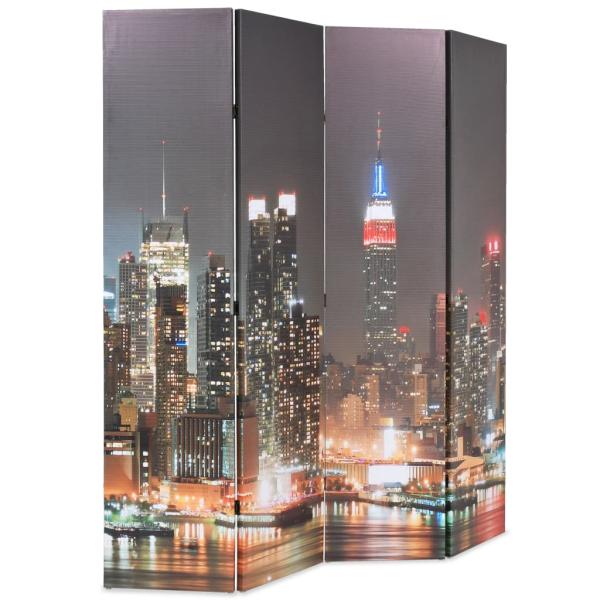 Raumteiler klappbar 160 x 170 cm New York bei Nacht