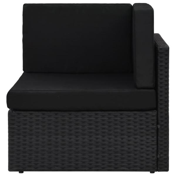 7-tlg. Garten-Lounge-Set Poly Rattan Schwarz