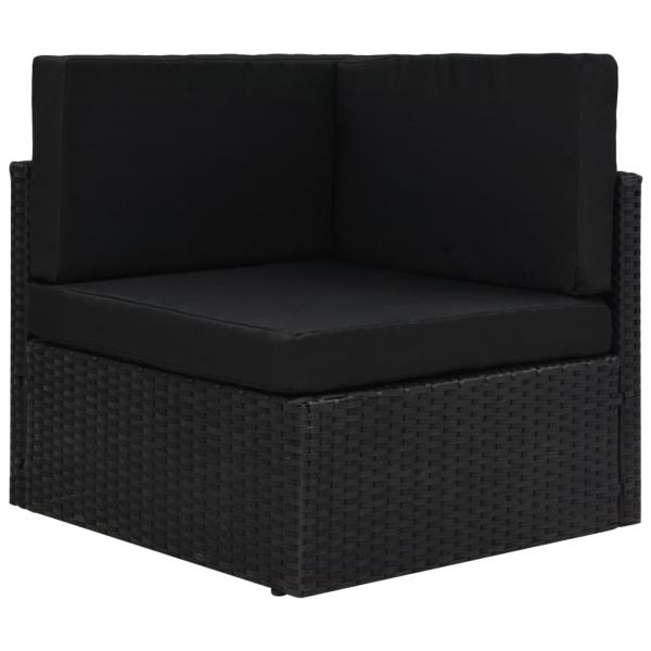 10-tlg. Garten-Lounge-Set Poly Rattan Schwarz