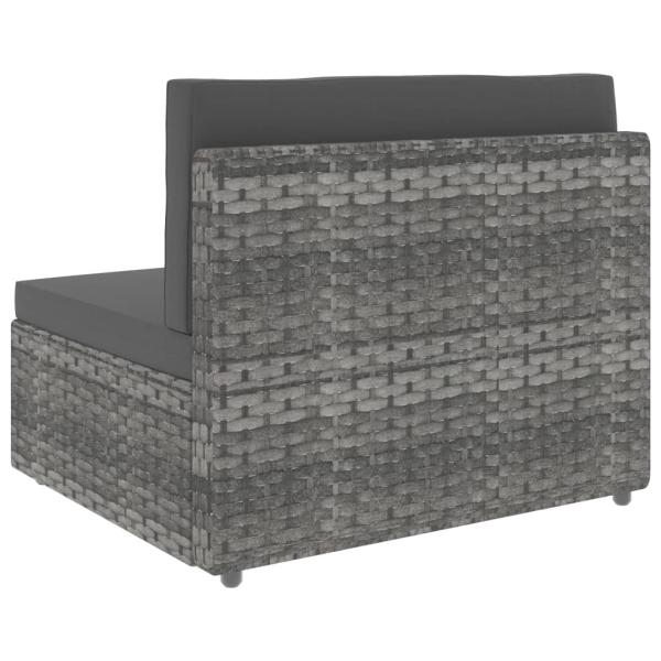 9-tlg. Garten-Lounge-Set Poly Rattan Grau