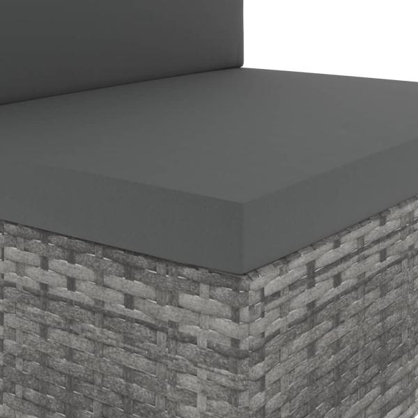 9-tlg. Garten-Lounge-Set Poly Rattan Grau