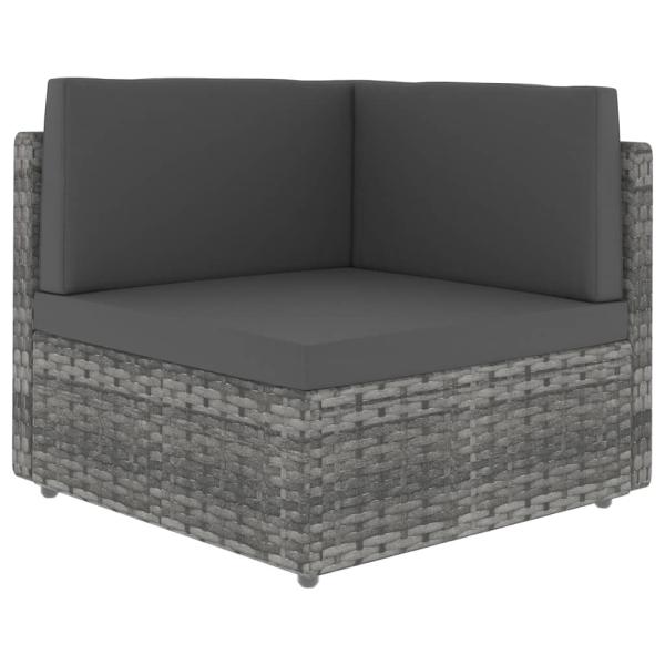 9-tlg. Garten-Lounge-Set Poly Rattan Grau