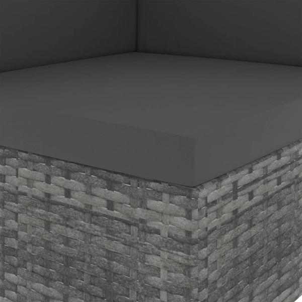 9-tlg. Garten-Lounge-Set Poly Rattan Grau