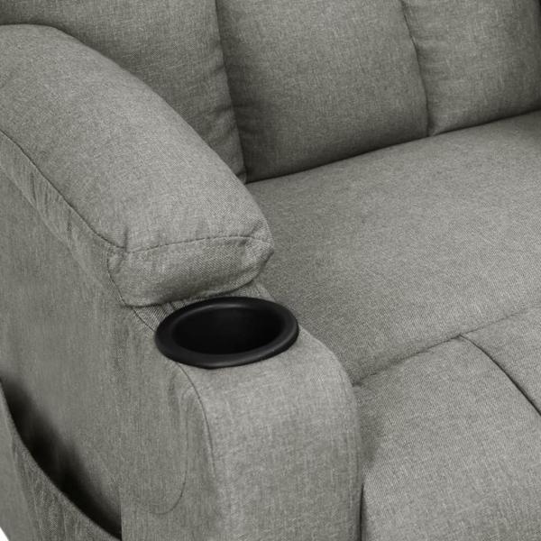 Aufstehsessel Hellgrau Stoff