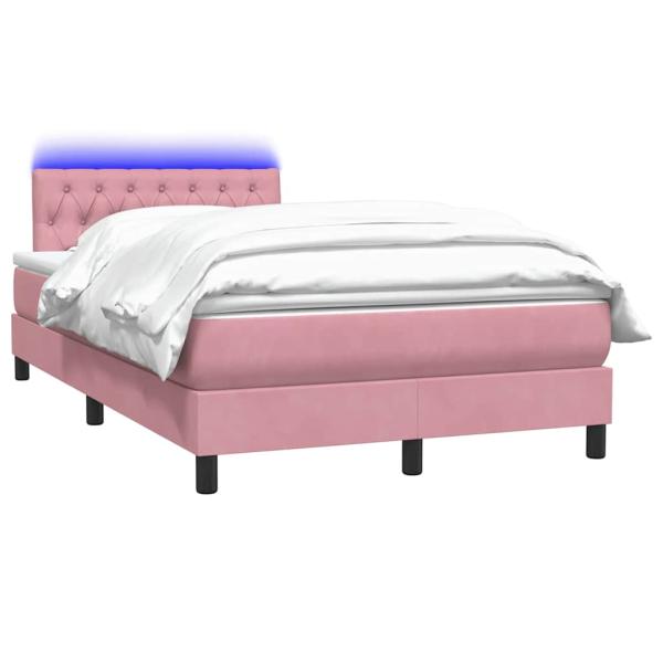 Boxspringbett mit Matratze Rosa 120x220 cm Samt