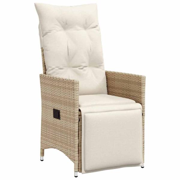 ARDEBO.de - 7-teiliges Garten-Dining-Set mit Kissen Beige Poly-Rattan